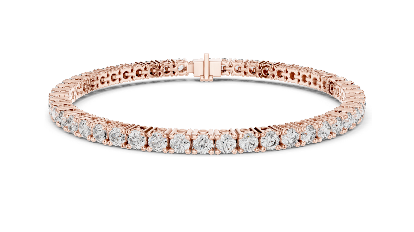 6.37 CT Lab-Grown Diamond Tennis Bracelet | VVS-VS-EF CVD Diamonds | 18KT, 14KT, 10KT Gold & 925 Silver | Rose, Yellow, White Gold Options