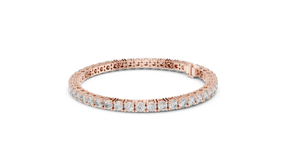 7.425 CT Lab Diamond Tennis Bracelet | Round Brilliant Cut | 10KT, 14KT, 18KT Gold & 925 Silver | Rose, Yellow, White Gold Options | Luxury Fine Jewelry