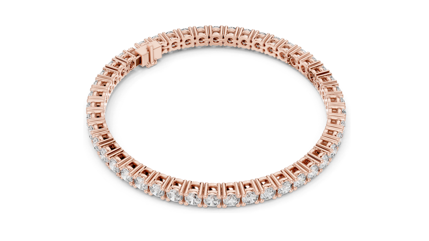 7.425 CT Lab Diamond Tennis Bracelet | Round Brilliant Cut | 10KT, 14KT, 18KT Gold & 925 Silver | Rose, Yellow, White Gold Options | Luxury Fine Jewelry