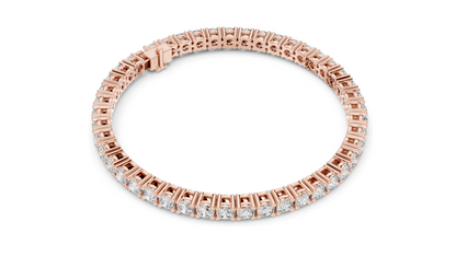 7.425 CT Lab Diamond Tennis Bracelet | Round Brilliant Cut | 10KT, 14KT, 18KT Gold & 925 Silver | Rose, Yellow, White Gold Options | Luxury Fine Jewelry