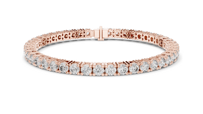 7.425 CT Lab Diamond Tennis Bracelet | Round Brilliant Cut | 10KT, 14KT, 18KT Gold & 925 Silver | Rose, Yellow, White Gold Options | Luxury Fine Jewelry