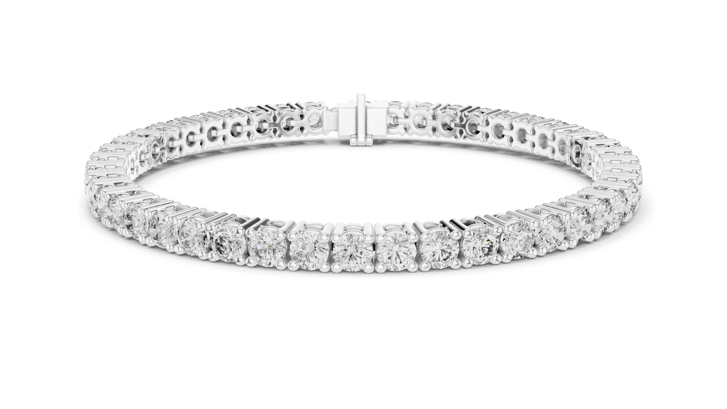 7.425 CT Lab Diamond Tennis Bracelet | Round Brilliant Cut | 10KT, 14KT, 18KT Gold & 925 Silver | Rose, Yellow, White Gold Options | Luxury Fine Jewelry