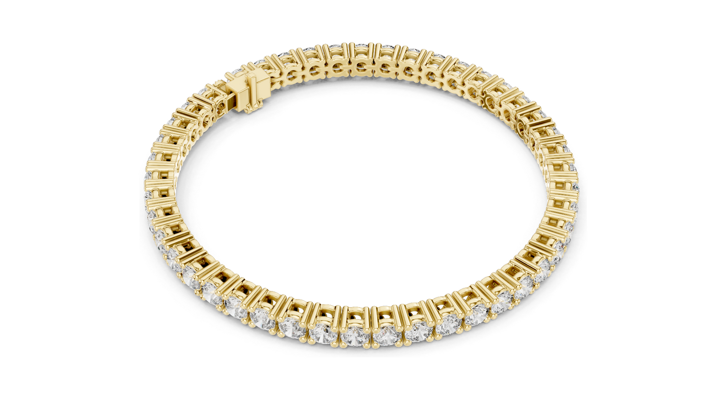 7.425 CT Lab Diamond Tennis Bracelet | Round Brilliant Cut | 10KT, 14KT, 18KT Gold & 925 Silver | Rose, Yellow, White Gold Options | Luxury Fine Jewelry