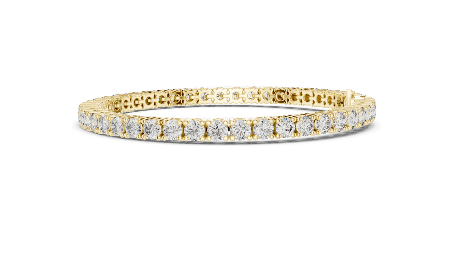 7.425 CT Lab Diamond Tennis Bracelet | Round Brilliant Cut | 10KT, 14KT, 18KT Gold & 925 Silver | Rose, Yellow, White Gold Options | Luxury Fine Jewelry