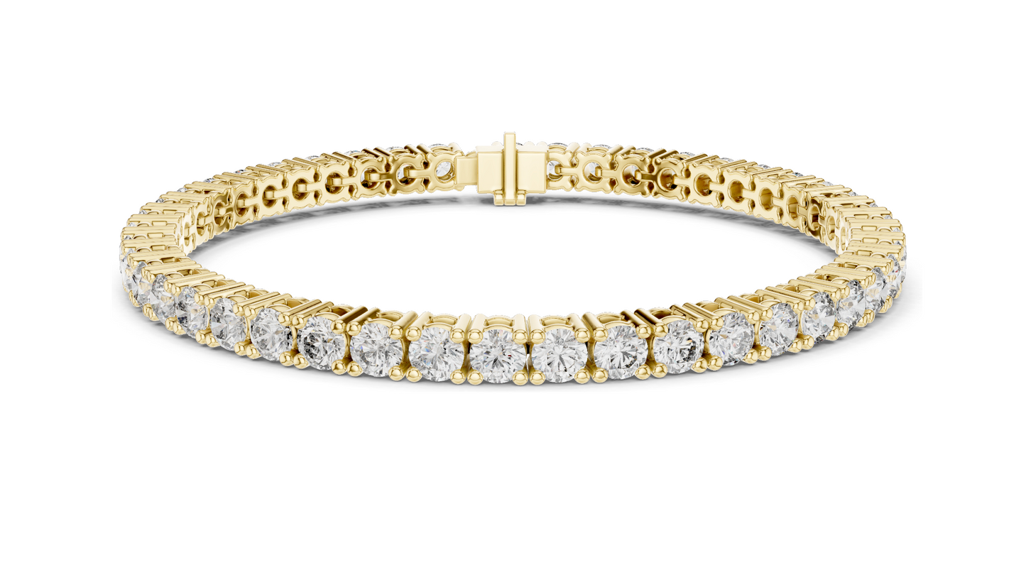 7.425 CT Lab Diamond Tennis Bracelet | Round Brilliant Cut | 10KT, 14KT, 18KT Gold & 925 Silver | Rose, Yellow, White Gold Options | Luxury Fine Jewelry