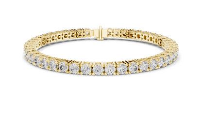 7.425 CT Lab Diamond Tennis Bracelet | Round Brilliant Cut | 10KT, 14KT, 18KT Gold & 925 Silver | Rose, Yellow, White Gold Options | Luxury Fine Jewelry
