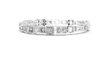 13.44 CT Lab Grown VVS-VS-EF CVD Diamond Tennis Bracelet | Emerald Cut | 18KT, 14KT, 10KT Gold & 925 Silver | Rose, Yellow, White Gold Options | Luxury Fine Jewelry