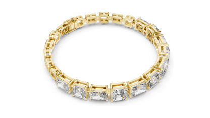 13.44 CT Lab Grown VVS-VS-EF CVD Diamond Tennis Bracelet | Emerald Cut | 18KT, 14KT, 10KT Gold & 925 Silver | Rose, Yellow, White Gold Options | Luxury Fine Jewelry