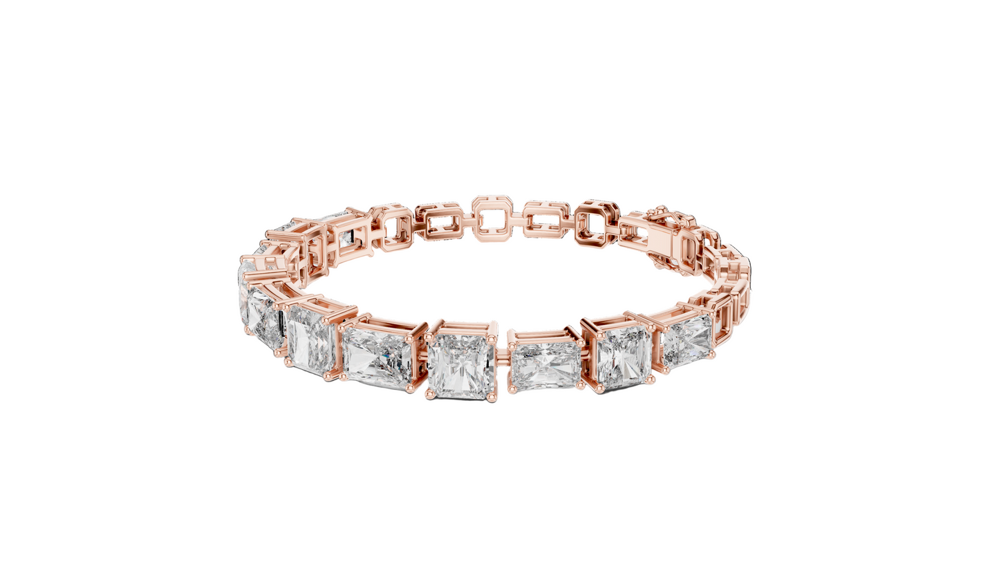 13.44 CT Lab Diamond Bracelet | Princess Cut | 10KT, 14KT, 18KT Gold & 925 Silver | Rose, Yellow, White Gold Options | Luxury Fine Jewelry