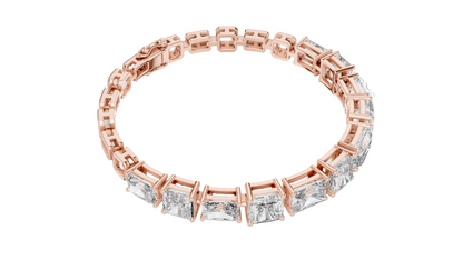 13.44 CT Lab Diamond Bracelet | Princess Cut | 10KT, 14KT, 18KT Gold & 925 Silver | Rose, Yellow, White Gold Options | Luxury Fine Jewelry