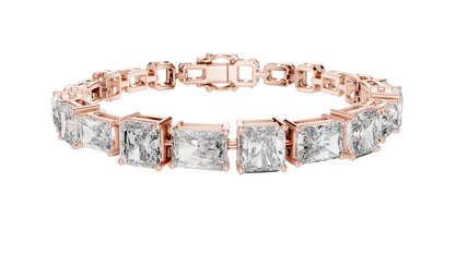 13.44 CT Lab Diamond Bracelet | Princess Cut | 10KT, 14KT, 18KT Gold & 925 Silver | Rose, Yellow, White Gold Options | Luxury Fine Jewelry