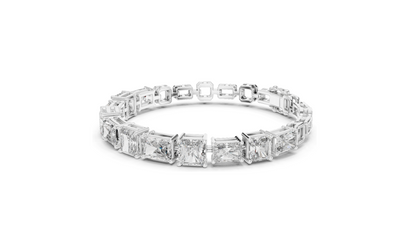 13.44 CT Lab Diamond Tennis Bracelet | Square Radiant Cut | VVS–VS EF CVD | 18KT, 14KT, 10KT Gold & 925 Silver | Rose, Yellow, White Gold | Luxury Statement Jewelry