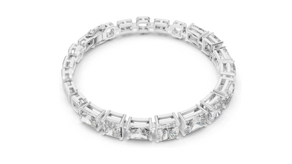 13.44 CT Lab Diamond Tennis Bracelet | Square Radiant Cut | VVS–VS EF CVD | 18KT, 14KT, 10KT Gold & 925 Silver | Rose, Yellow, White Gold | Luxury Statement Jewelry