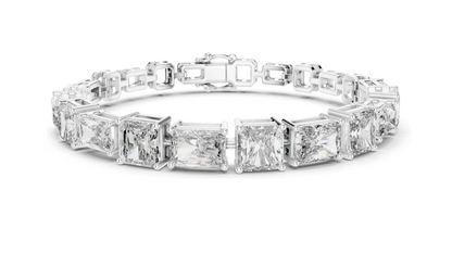 13.44 CT Lab Diamond Tennis Bracelet | Square Radiant Cut | VVS–VS EF CVD | 18KT, 14KT, 10KT Gold & 925 Silver | Rose, Yellow, White Gold | Luxury Statement Jewelry