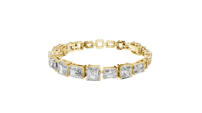 13.44 CT Lab Diamond Bracelet | Princess Cut | 10KT, 14KT, 18KT Gold & 925 Silver | Rose, Yellow, White Gold Options | Luxury Fine Jewelry