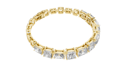 13.44 CT Lab Diamond Bracelet | Princess Cut | 10KT, 14KT, 18KT Gold & 925 Silver | Rose, Yellow, White Gold Options | Luxury Fine Jewelry