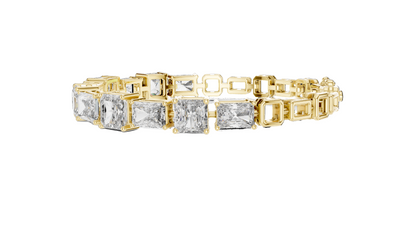 13.44 CT Lab Diamond Bracelet | Princess Cut | 10KT, 14KT, 18KT Gold & 925 Silver | Rose, Yellow, White Gold Options | Luxury Fine Jewelry