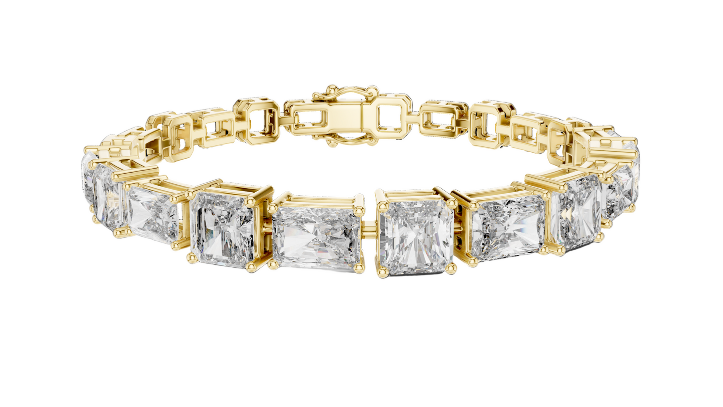 13.44 CT Lab Diamond Bracelet | Princess Cut | 10KT, 14KT, 18KT Gold & 925 Silver | Rose, Yellow, White Gold Options | Luxury Fine Jewelry