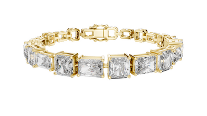 13.44 CT Lab Diamond Bracelet | Princess Cut | 10KT, 14KT, 18KT Gold & 925 Silver | Rose, Yellow, White Gold Options | Luxury Fine Jewelry
