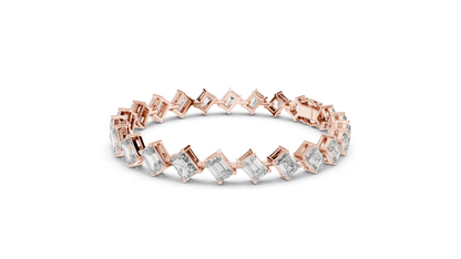 13.73 CT Lab-Grown Diamond & Moissanite Bracelet | Emerald Cut | 18KT, 14KT, 10KT Gold & 925 Silver | Rose, Yellow, White Gold Options | Luxury Fine Jewelry