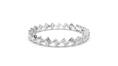 13.73 CT Lab-Grown Diamond & Moissanite Bracelet | Emerald Cut | 18KT, 14KT, 10KT Gold & 925 Silver | Rose, Yellow, White Gold Options | Luxury Fine Jewelry