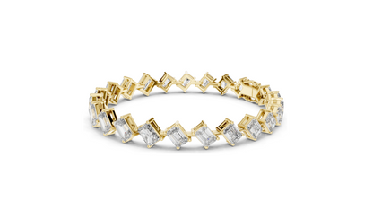 13.73 CT Lab-Grown Diamond & Moissanite Bracelet | Emerald Cut | 18KT, 14KT, 10KT Gold & 925 Silver | Rose, Yellow, White Gold Options | Luxury Fine Jewelry