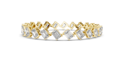 13.73 CT Lab-Grown Diamond & Moissanite Bracelet | Emerald Cut | 18KT, 14KT, 10KT Gold & 925 Silver | Rose, Yellow, White Gold Options | Luxury Fine Jewelry