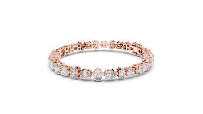 7.71 CT Lab VVS-VS EF CVD Diamond Tennis Bracelet | Oval Cut | 18KT, 14KT, 10KT Gold & 925 Silver | Rose, Yellow, White Gold Options | Luxury Fine Jewelry