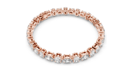7.71 CT Lab VVS-VS EF CVD Diamond Tennis Bracelet | Oval Cut | 18KT, 14KT, 10KT Gold & 925 Silver | Rose, Yellow, White Gold Options | Luxury Fine Jewelry
