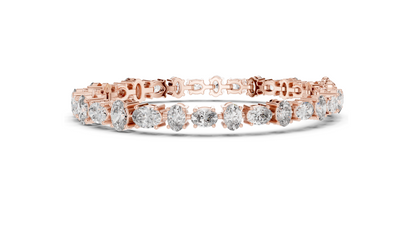 7.71 CT Lab VVS-VS EF CVD Diamond Tennis Bracelet | Oval Cut | 18KT, 14KT, 10KT Gold & 925 Silver | Rose, Yellow, White Gold Options | Luxury Fine Jewelry