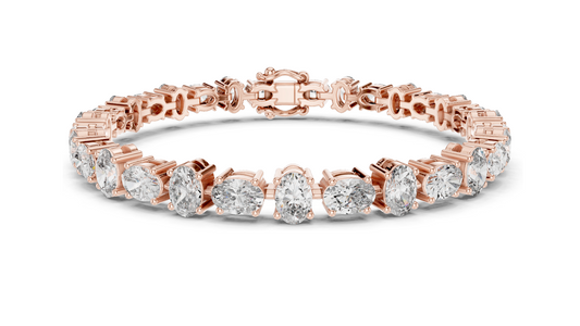 7.71 CT Lab VVS-VS EF CVD Diamond Tennis Bracelet | Oval Cut | 18KT, 14KT, 10KT Gold & 925 Silver | Rose, Yellow, White Gold Options | Luxury Fine Jewelry