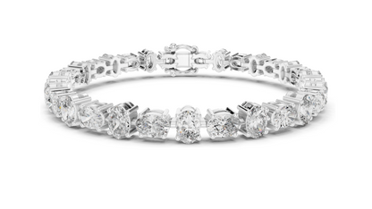 7.71 CT Lab VVS-VS EF CVD Diamond Tennis Bracelet | Oval Cut | 18KT, 14KT, 10KT Gold & 925 Silver | Rose, Yellow, White Gold Options | Luxury Fine Jewelry
