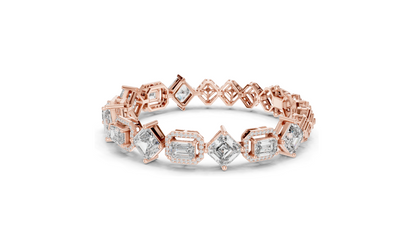 12.04 CT Lab Diamond Bracelet | Emerald & Radiant Cut | 18KT, 14KT, 10KT Gold & 925 Silver | Rose, Yellow, White Gold Options | Luxury Fine Jewelry