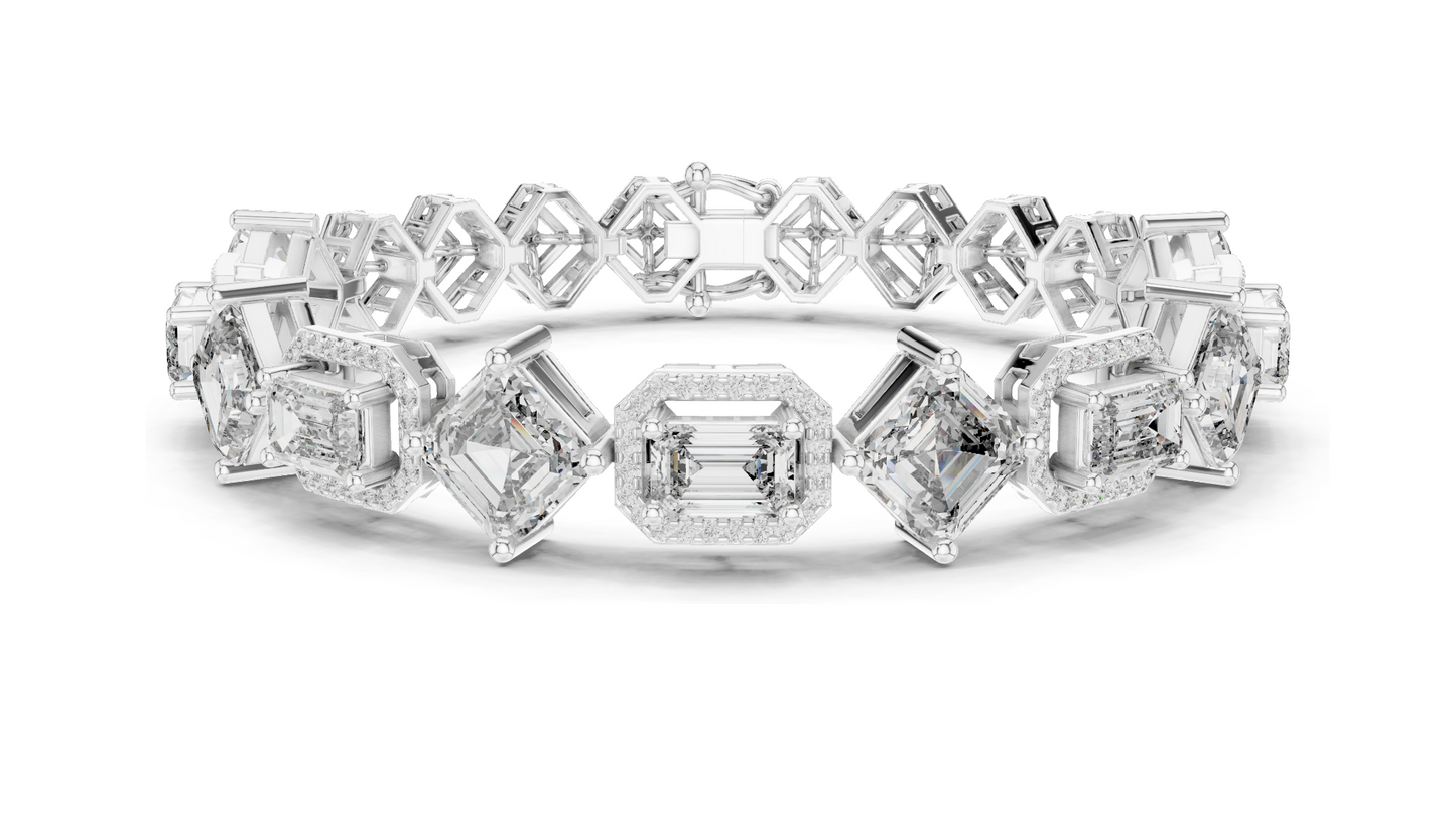 12.04 CT Lab Diamond Bracelet | Emerald & Radiant Cut | 18KT, 14KT, 10KT Gold & 925 Silver | Rose, Yellow, White Gold Options | Luxury Fine Jewelry