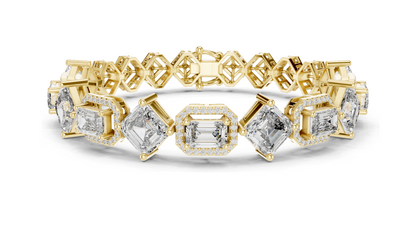 12.04 CT Lab Diamond Bracelet | Emerald & Radiant Cut | 18KT, 14KT, 10KT Gold & 925 Silver | Rose, Yellow, White Gold Options | Luxury Fine Jewelry