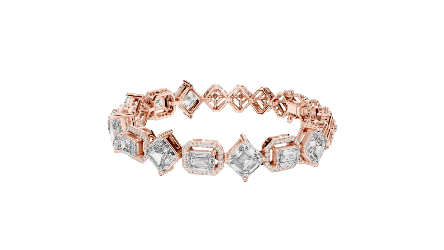 12.04 CT Lab Diamond Bracelet | VVS-VS Clarity, EF Color, CVD Diamonds | 18KT, 14KT, 10KT Gold & 925 Silver | Rose, Yellow, White Gold Options | Luxury Fine Jewelry