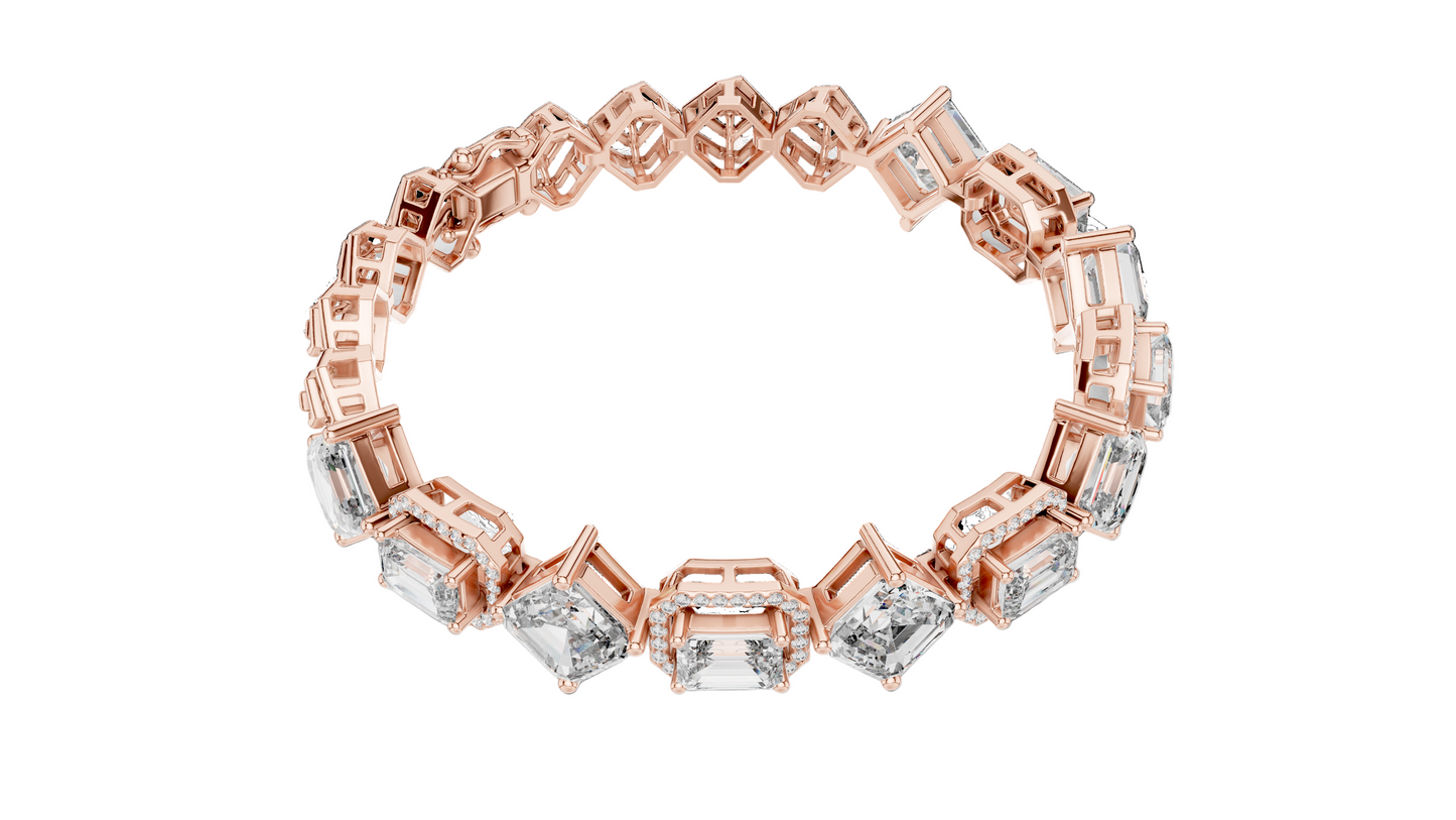 12.04 CT Lab Diamond Bracelet | VVS-VS Clarity, EF Color, CVD Diamonds | 18KT, 14KT, 10KT Gold & 925 Silver | Rose, Yellow, White Gold Options | Luxury Fine Jewelry