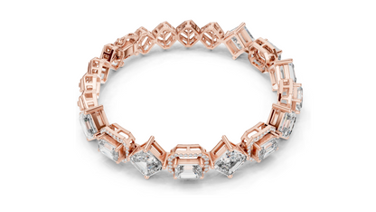 12.04 CT Lab Diamond Designer Bracelet | Emerald, Asscher & Radiant Cut | 10KT, 14KT, 18KT Gold & 925 Silver | Yellow, Rose & White Gold | Luxury Fine Jewelry