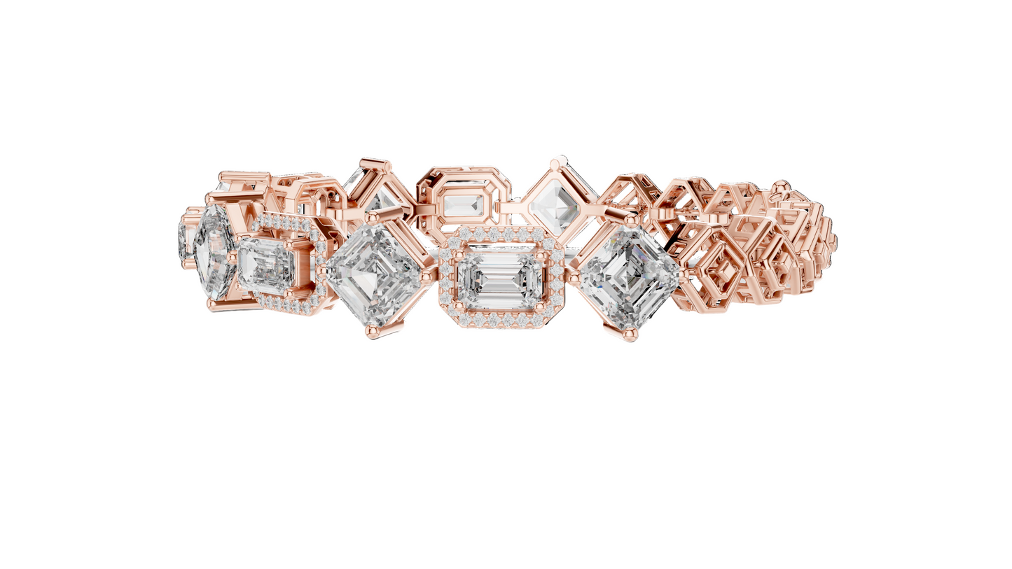 12.04 CT Lab Diamond Bracelet | VVS-VS Clarity, EF Color, CVD Diamonds | 18KT, 14KT, 10KT Gold & 925 Silver | Rose, Yellow, White Gold Options | Luxury Fine Jewelry