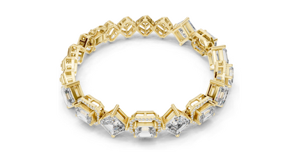 12.04 CT Lab Diamond Designer Bracelet | Emerald, Asscher & Radiant Cut | 10KT, 14KT, 18KT Gold & 925 Silver | Yellow, Rose & White Gold | Luxury Fine Jewelry