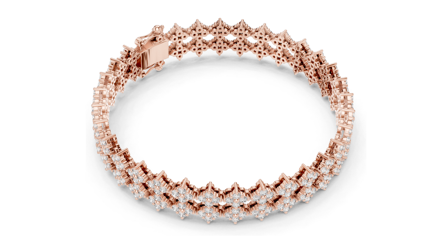 5.12 CT Lab Diamond Tennis Bracelet | VVS-VS EF Clarity, CVD Diamonds | Available in 18KT, 14KT, 10KT Gold & 925 Silver | Rose, Yellow, White Gold Options | Luxury Fine Jewelry