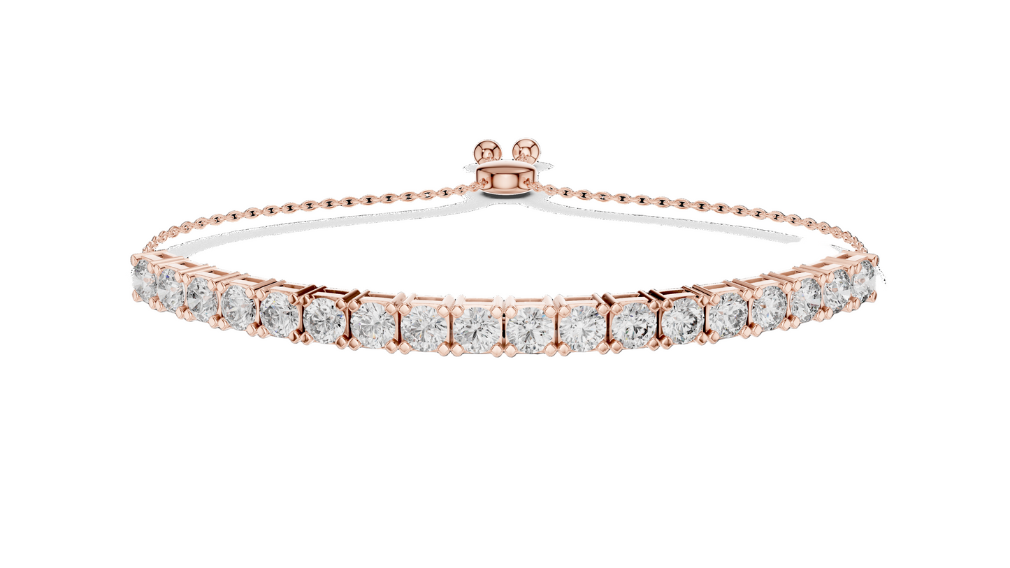 5.94 CT Lab Diamond Tennis Bracelet | Round Brilliant Cut | 18KT, 14KT, 10KT Gold & 925 Silver | Rose, Yellow, White Gold Options | Luxury Fine Jewelry