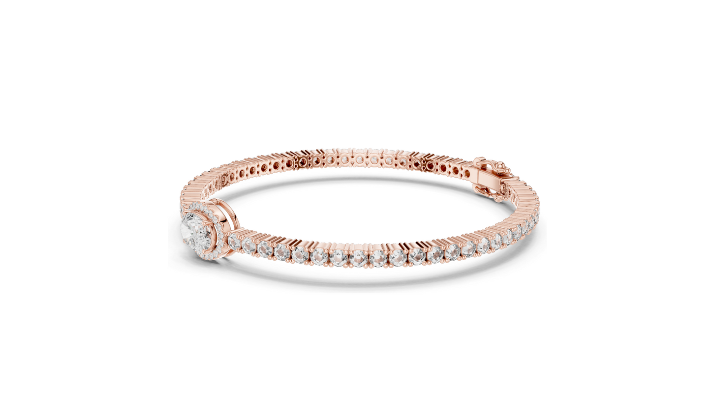 1.5 CT Lab VVS-VS-EF CVD Diamond Bracelet | Marquise & Emerald Cut | 18KT, 14KT, 10KT Gold & 925 Silver | Rose, Yellow, White Gold Options