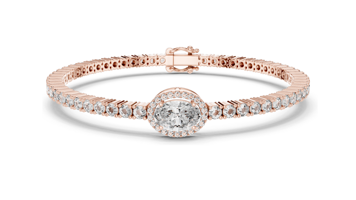 1.5 CT Lab VVS-VS-EF CVD Diamond Bracelet | Marquise & Emerald Cut | 18KT, 14KT, 10KT Gold & 925 Silver | Rose, Yellow, White Gold Options