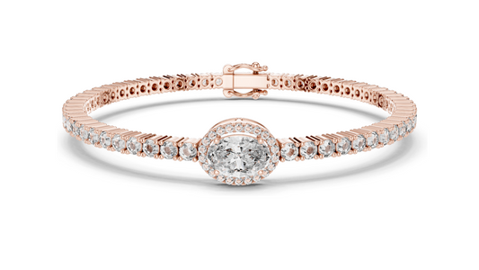 2.31 CT Lab Diamond Tennis Bangle Bracelet | Round Brilliant Cut | 10KT, 14KT, 18KT Gold & 925 Silver | Rose, Yellow, White Gold Options | Luxury Fine Jewelry