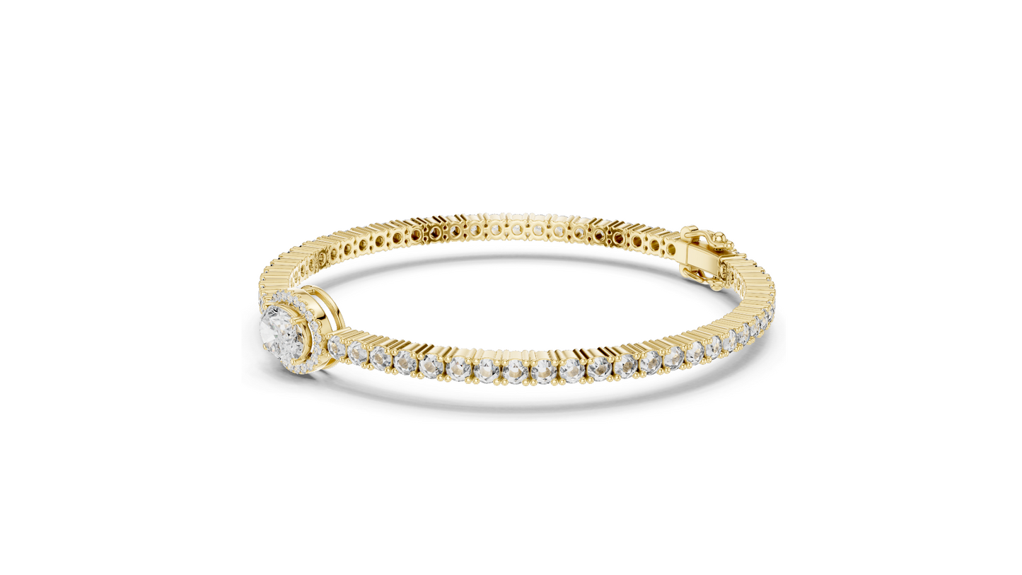 1.5 CT Lab VVS-VS-EF CVD Diamond Bracelet | Marquise & Emerald Cut | 18KT, 14KT, 10KT Gold & 925 Silver | Rose, Yellow, White Gold Options
