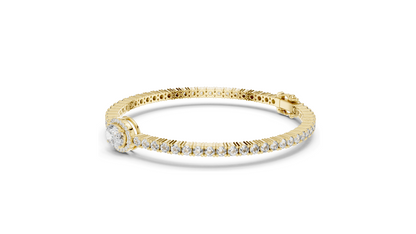 1.5 CT Lab VVS-VS-EF CVD Diamond Bracelet | Marquise & Emerald Cut | 18KT, 14KT, 10KT Gold & 925 Silver | Rose, Yellow, White Gold Options