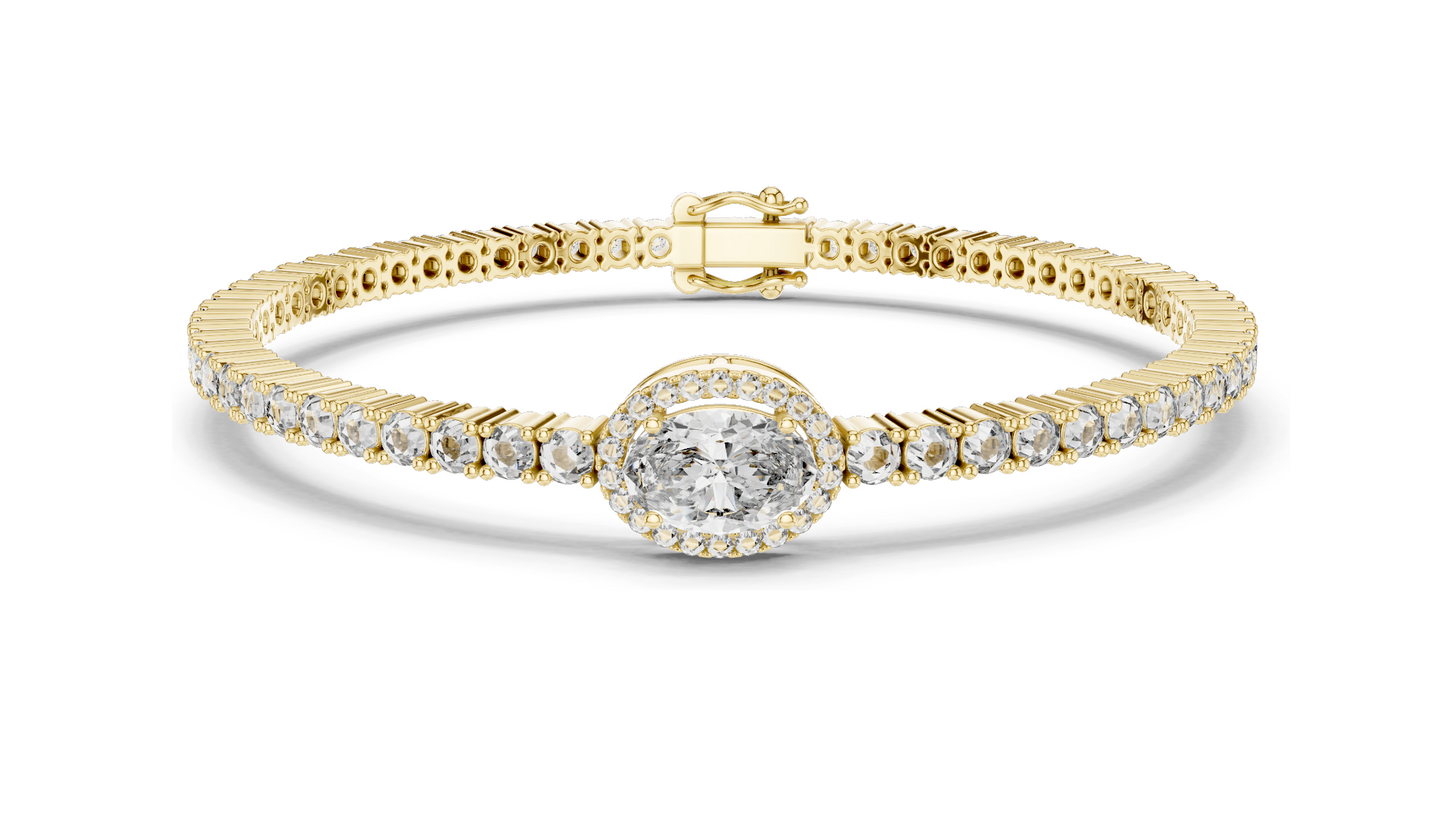 1.5 CT Lab VVS-VS-EF CVD Diamond Bracelet | Marquise & Emerald Cut | 18KT, 14KT, 10KT Gold & 925 Silver | Rose, Yellow, White Gold Options