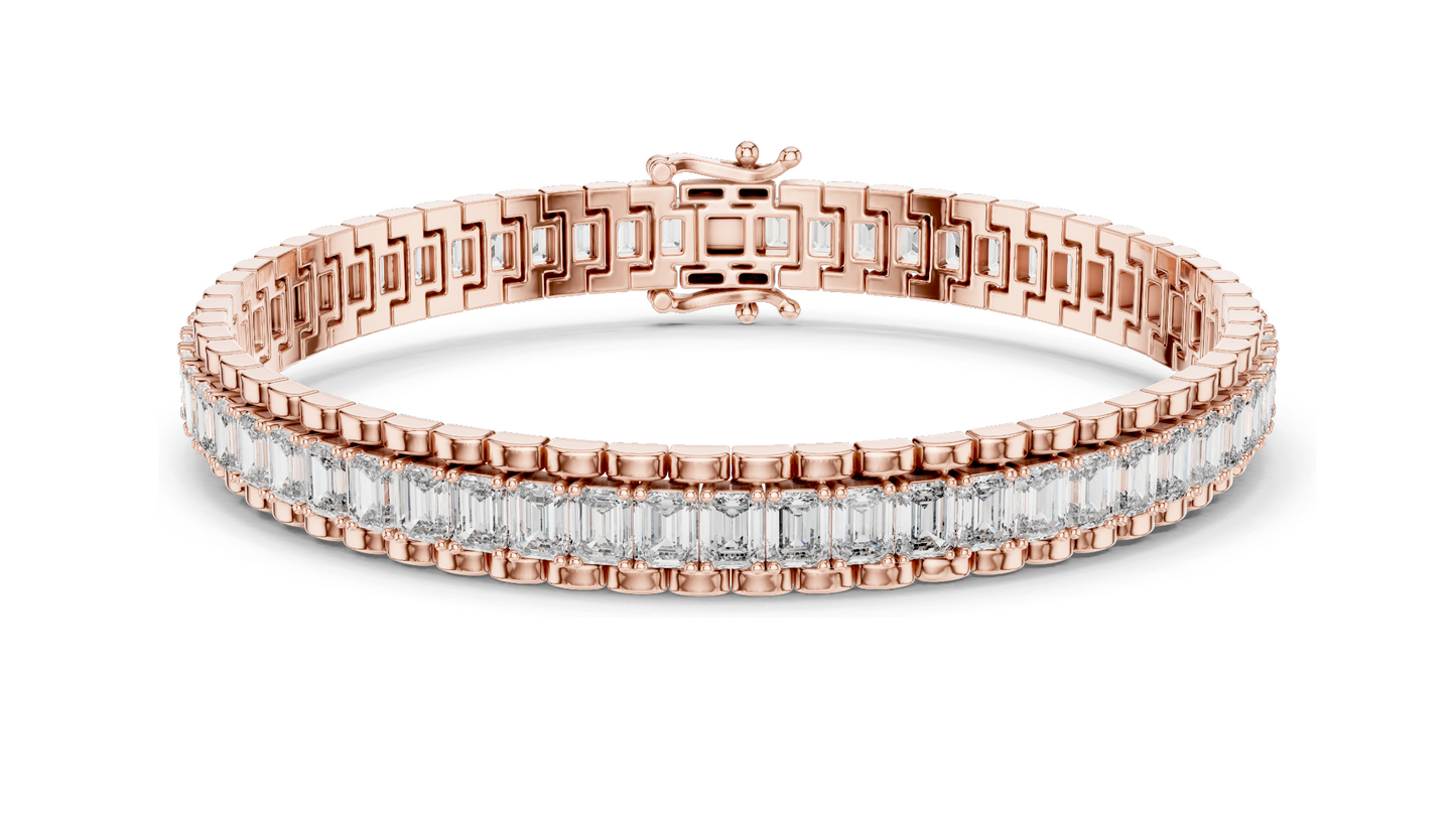12 CT Lab VVS-VS EF CVD Diamond Tennis Bangle Bracelet | Available in 18KT, 14KT, 10KT Gold & 925 Silver | Rose, Yellow, White Gold Options