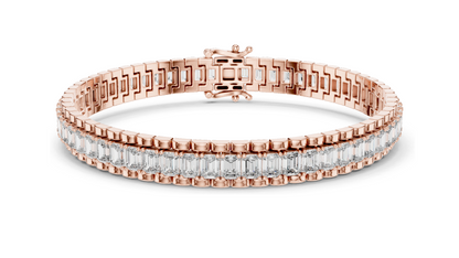12 CT Lab VVS-VS EF CVD Diamond Tennis Bangle Bracelet | Available in 18KT, 14KT, 10KT Gold & 925 Silver | Rose, Yellow, White Gold Options